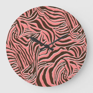 Animal print, seamless zebra pattern. large clock