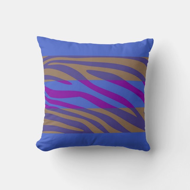 Animal Print Skin Zebra Retro Pattern 10 Throw Pillow (Front)