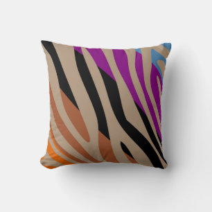 Animal Print Skin Zebra Retro Pattern Throw Pillow