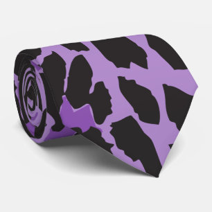 Animal Print, Spotted Leopard - Purple Black Tie