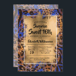 Animal Print Sweet 16th Birthday Invitations<br><div class="desc">A chic wild animal print pattern overlaid with gold faux foil and your birthday party details in chic lettering is great for ANY AGE birthday. COORDINATING items available in our store.</div>