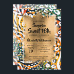 Animal Print Sweet 16th Birthday Invitations<br><div class="desc">A chic colourful wild animal print pattern overlaid with gold faux foil and your birthday party details in chic lettering is great for ANY AGE birthday. COORDINATING items available in our store.</div>