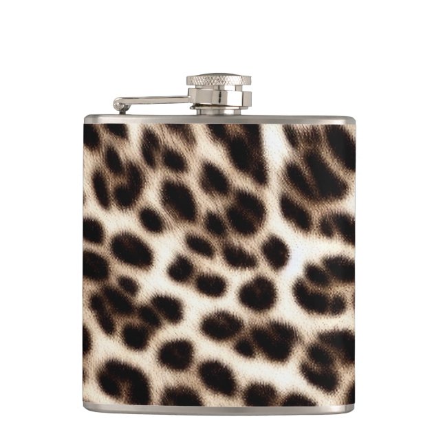 animal print texture fur skin cheetah leopard patt hip flask (Front)