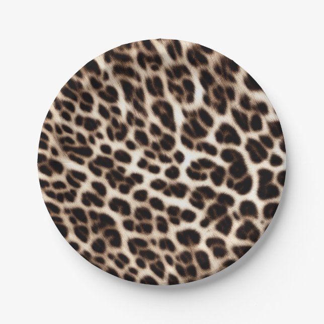animal print texture fur skin cheetah leopard patt paper plate (Front)