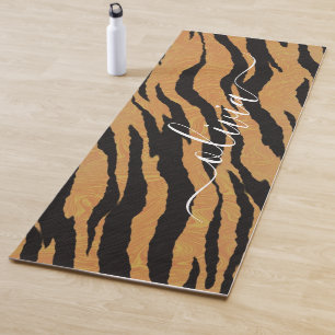 Animal Print, Tiger Personalized Name Yoga Mat