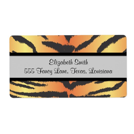 Animal Print, Tiger Stripes - Black Orange Shipping Label