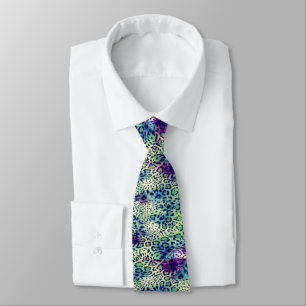 Animal Print Verde y Morado Tie