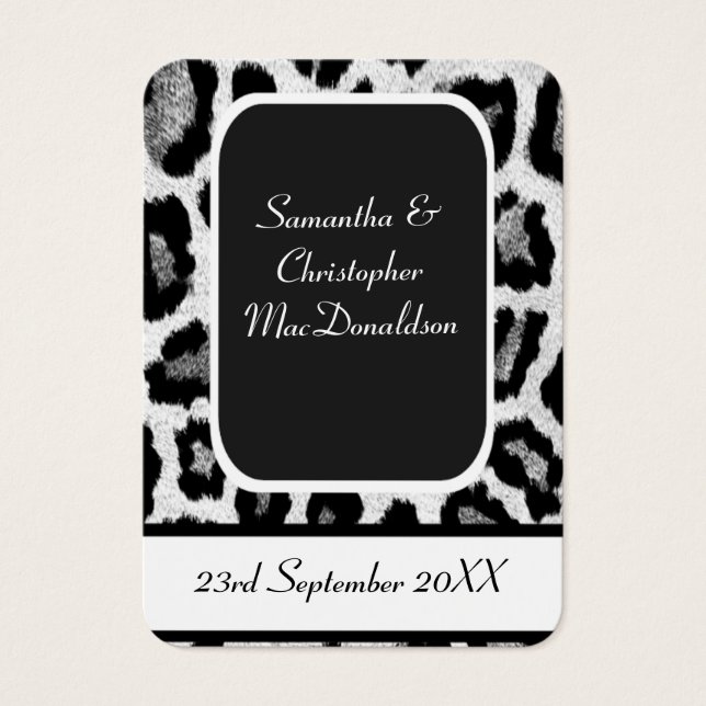 Animal print wedding favour thank you tag (Front)