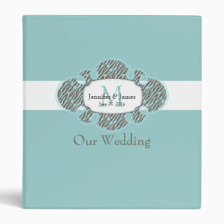 Animal Print Wedding Planner Binder Blue Brown