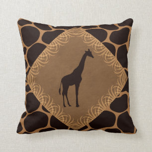 Animal Print with Giraffe Throw Pillow