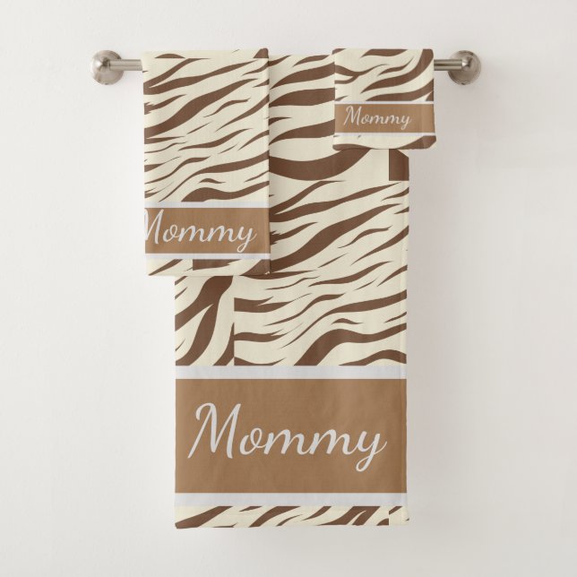 Animal print ,zebra Africa animal wildlife print  Bath Towel Set (Insitu)