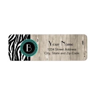 Animal Print Zebra Pattern and Monogram