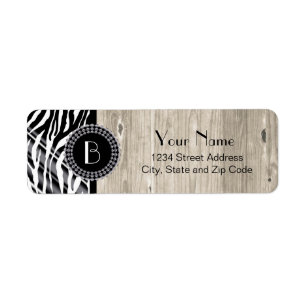 Animal Print Zebra Pattern and Monogram