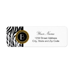 Animal Print Zebra Pattern and Monogram