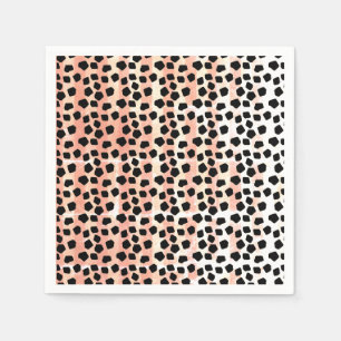 Animal Prints Black and Pink Napkin