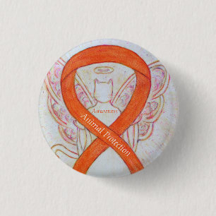 Animal Protection Orange Awareness Ribbon Pin