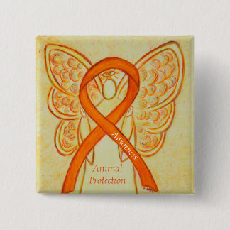 Animal Protection Orange Awareness Ribbon Pin
