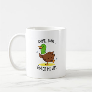 Animal Puns Quack Me Up Funny Duck Pun  Coffee Mug