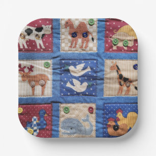 Animal Quilt Design Paper Plate