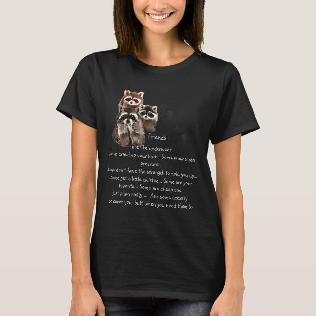 Animal Raccoon Friends are Like Underwear Humour T-Shirt (Front)
