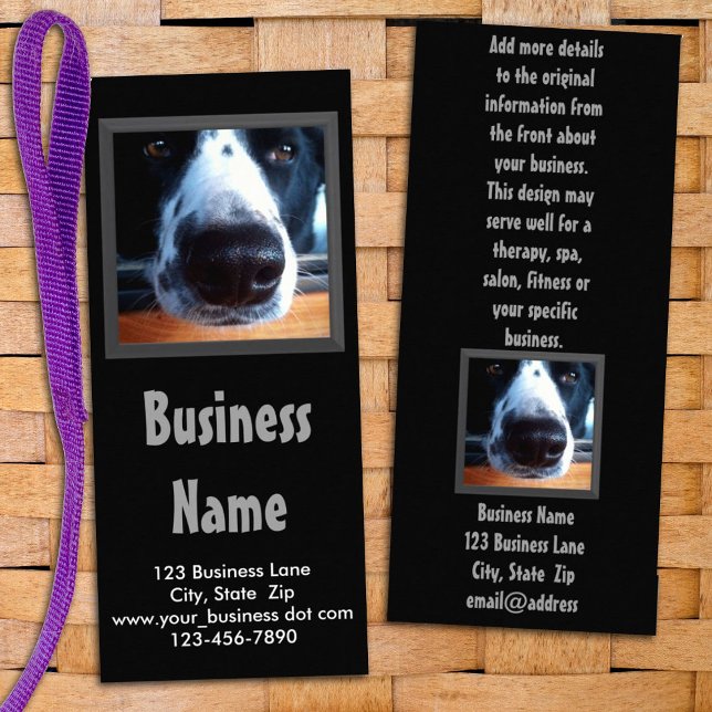 Animal Related Business Black White Dog Custom Rack Card (Creator Uploaded)