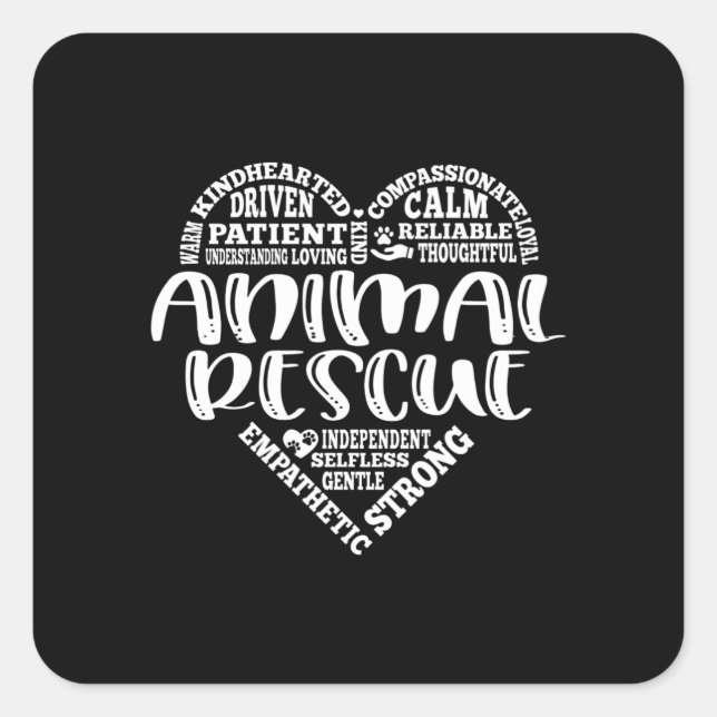Animal rescue, adopt, foster pet square sticker (Front)