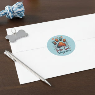 Animal Rescue Advocate –Boho Adopt Foster Classic Round Sticker