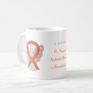 Animal Rescue Awareness Ribbon Cat Angel Mugs