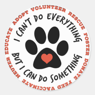 ANIMAL RESCUE Cat Rescue, TNR - I can do something Classic Round Sticker