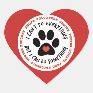 ANIMAL RESCUE Cat Rescue, TNR - I can do something Heart Sticker