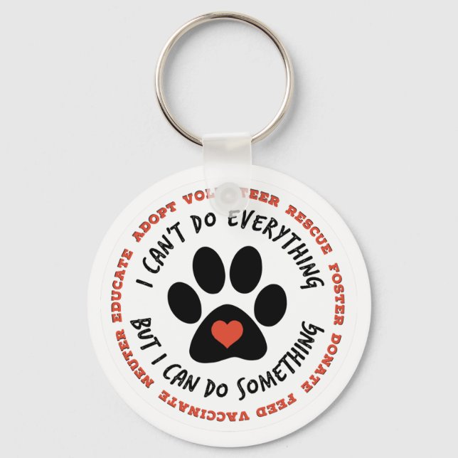 ANIMAL RESCUE Cat Rescue, TNR - I can do something Keychain (Front)
