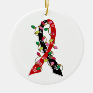 Animal Rescue Christmas Lights Ribbon Ceramic Ornament