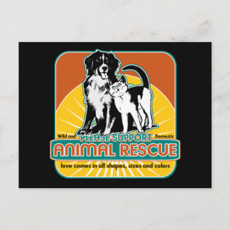 Animal Rescue Dog and Cat Postcard