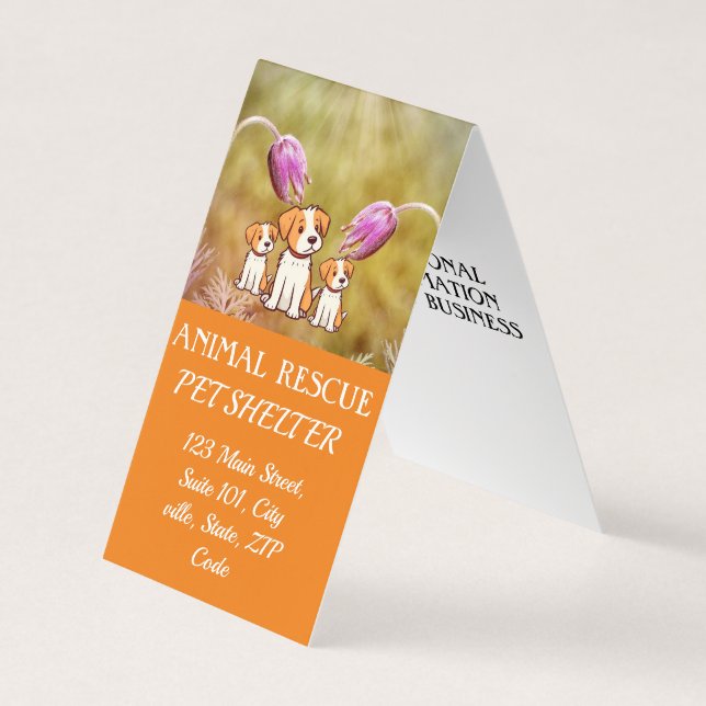 Animal Rescue Pet Shelter Organization Simple Chic Business Card (Front)