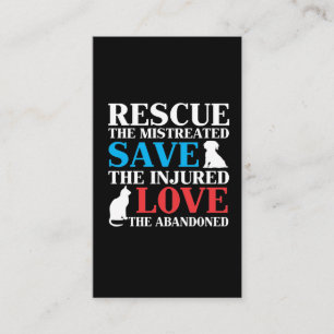 Animal Rescue Save Cat Dog Vet Tech Veterinarian Business Card