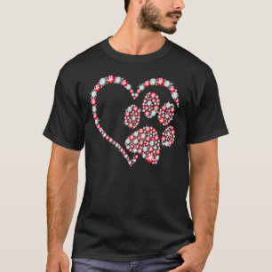 Animal Rescue Shirt Dog Paw Print Heart For Valent