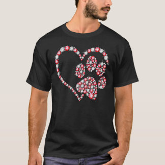 Animal Rescue Shirt Dog Paw Print Heart For Valent
