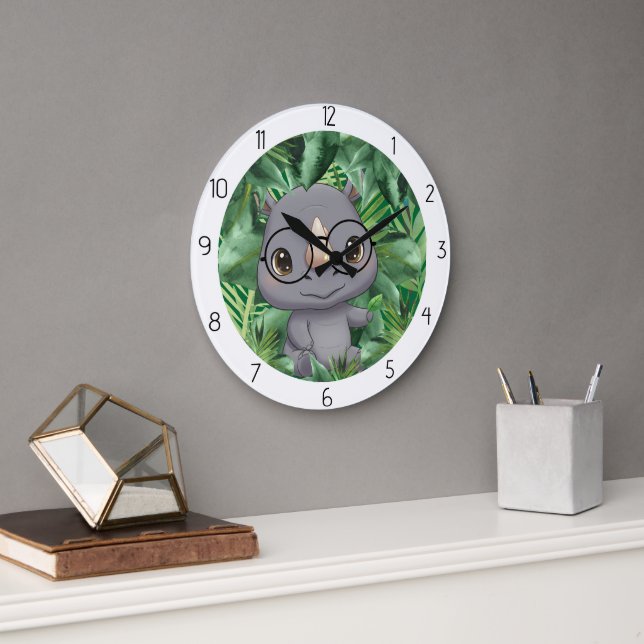 animal  rhino large clock (Office)