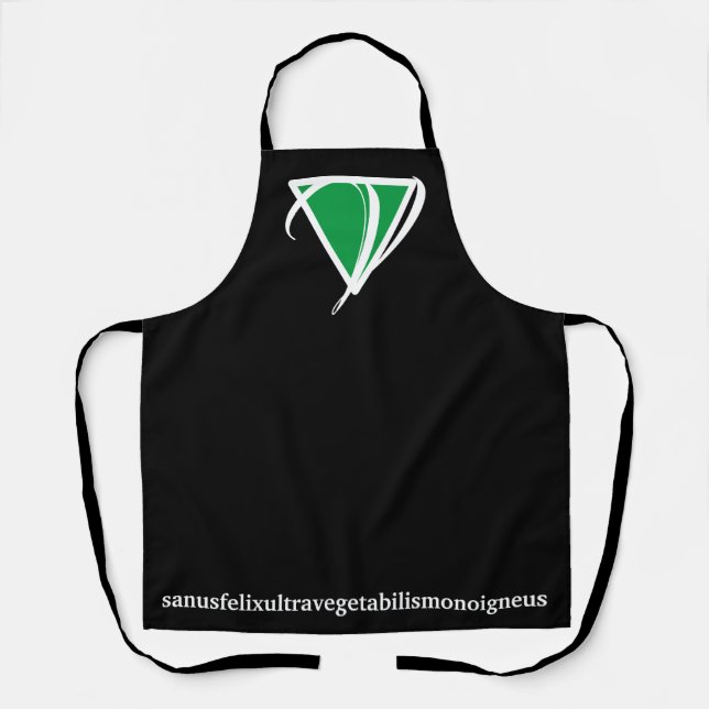 Animal Rights Green Vegan Icon "Latin Word" Apron (Front)