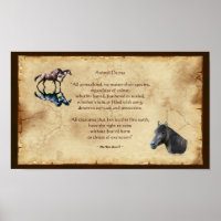 Animal Rights Poem & Spanish Mustangs Art Poster