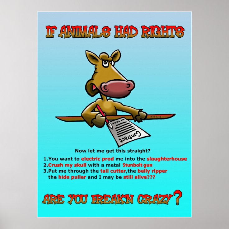 ANIMAL RIGHTS POSTER | Zazzle ANIMAL RIGHTS POSTER | Zazzle
