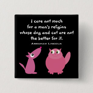 Animal Rights Quote Cute Cartoon Pets Customizable 2 Inch Square Button