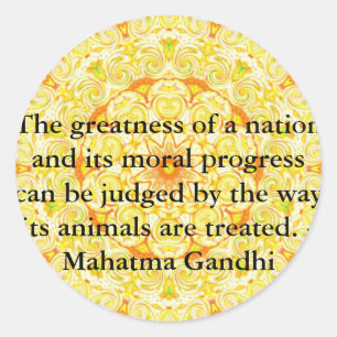 animal rights quote - Mahatma Gandhi Classic Round Sticker