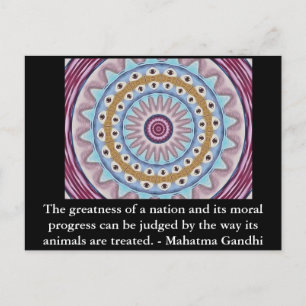 animal rights quote - Mahatma Gandhi Postcard