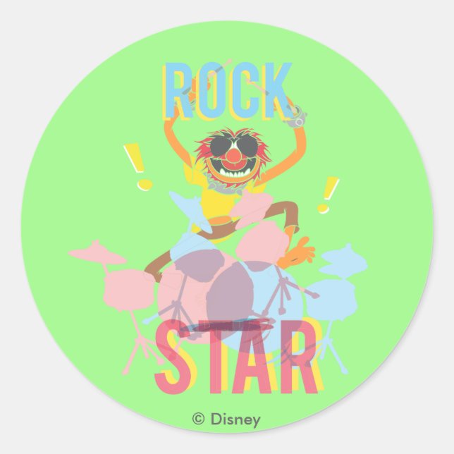 Animal - Rock Star Classic Round Sticker (Front)