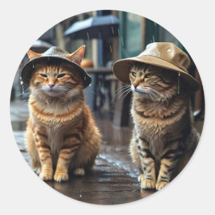 animal round shape sticker