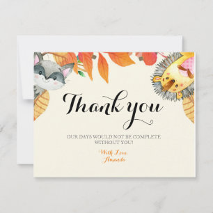 Animal Rustic Thank you card