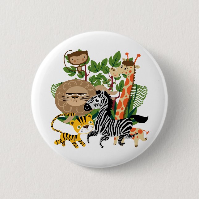 Animal Safari 2 Inch Round Button (Front)