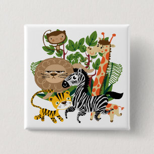 Animal Safari 2 Inch Square Button