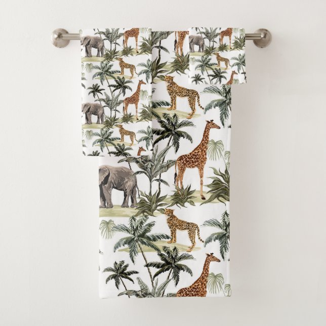 Animal Safari Bath Towel Set (Insitu)